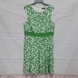 Preston & York Green and White Floral Midi Dress